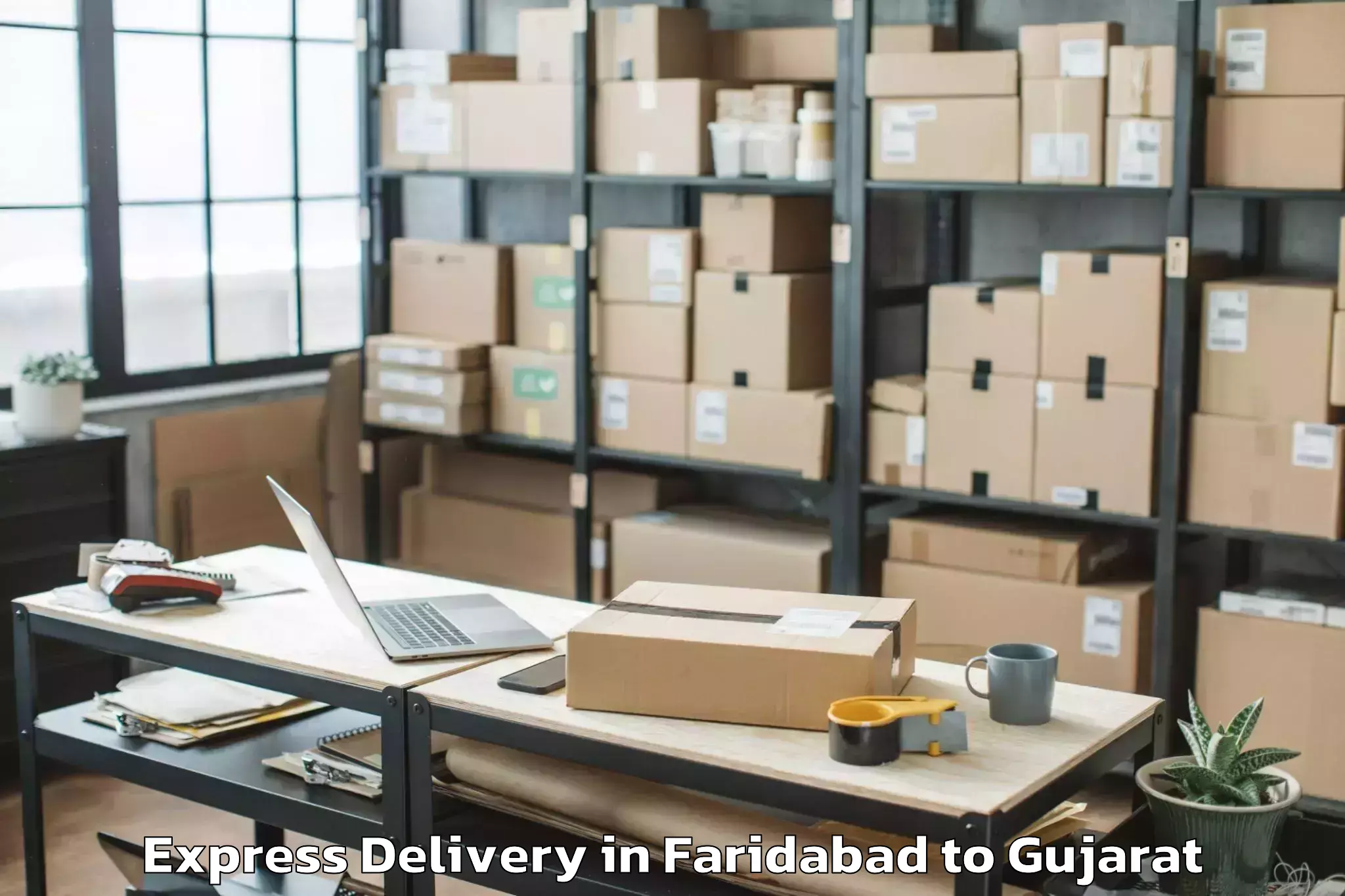 Get Faridabad to Sankheda Express Delivery